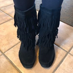 Steve Madden Suede Fringe Boots size 10